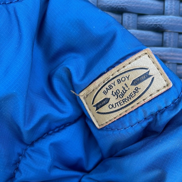 ZARA kids boy camo teddy liner blue tip stitched puffer puffy autumn fall jacket - Picture 2 of 5